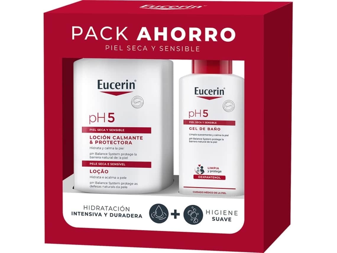 Eucerin pH5 Pack Loción Calmante y Protectora 1000ml + Gel de Baño 200ml