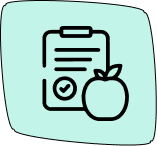 se veria un icono de una dieta con una manzana