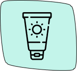 se veria un icono de un bote de crema solar